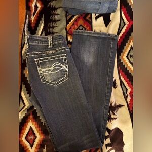 New Tuff Cowgirl jeans 27W 33 long fit like a 24/25 W